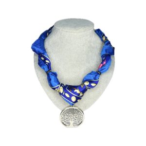 Collar Bandana Sátin Azul Forest