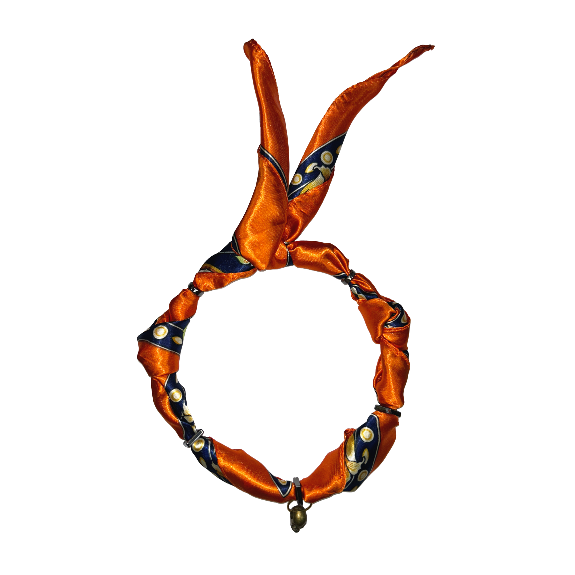 Collar Bandana Naranjo Charms Calabera - Imagen 2
