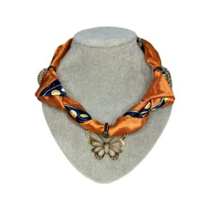 Collar Bandana Mariposa Ébano & Bronce